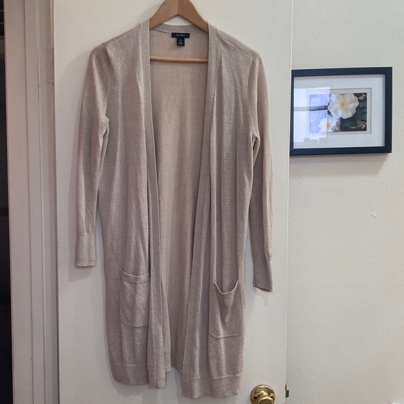 NWOT!  HALOGEN Open Front Pocket Cardigan in Oat Meal Color - Picture 2 of 7